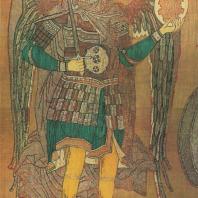 «Знамя Сапеги». Фрагмент шитья. Борисоглебский монастырь. Конец XVI в. Государственная Третьяковская галерея