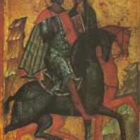 «Борис и Глеб на конях». 1340 г. Государственная Третьяковская галерея