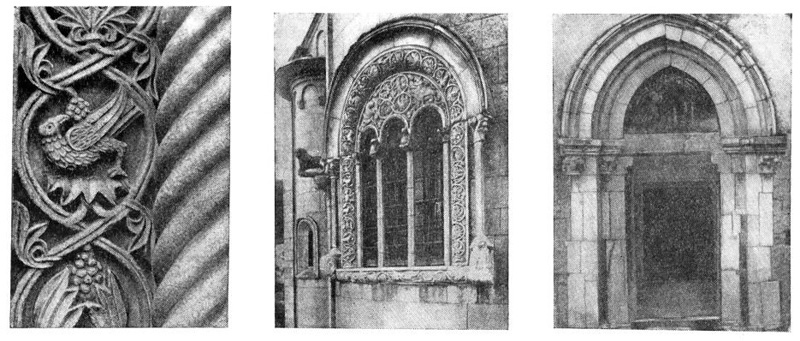 Дечани. Деталь западного портала и окно средней апсиды. Градац Церковь, 1270 г. Западный портал