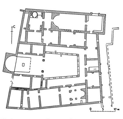 Аполлония в Северной Африке (Киренаика). План дворца наместника, конец V — начало VI в.