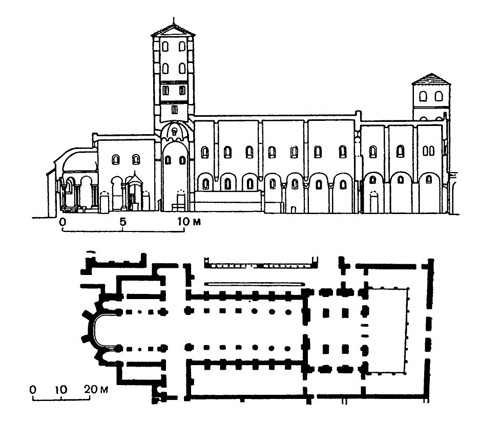 Клюни. Монастырская церковь (вторая), конец X в.