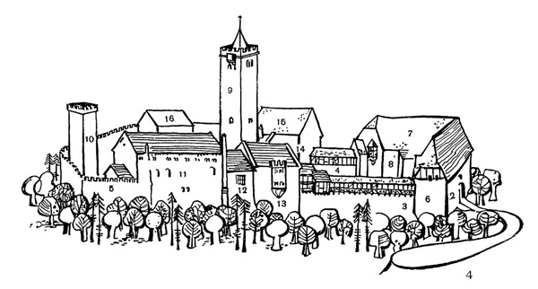 Вартбург. Пфальц, XI—XIII вв.