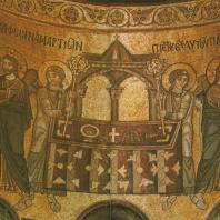 «Евхаристия». Мозаика Софийского собора. Фрагмент. Киев, XI в.
