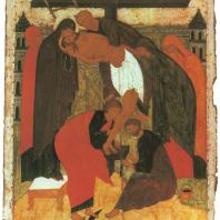 «Снятие с креста». Каргополь, XV в. Государственная Третьяковская галерея