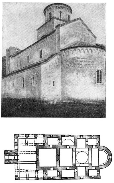 Сопочаны. Церковь, 1260-е годы. Общий вид и план