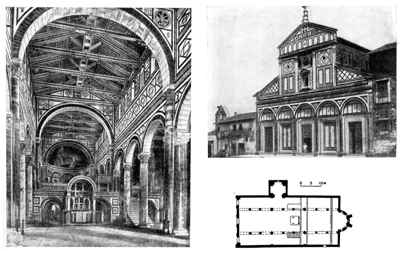 Флоренция. Церковь Сан Миньято аль Монте, начата в 1013 г., фасад 1063 г.
