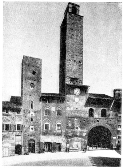 Сан Джиминьяно. Палаццо дель Подеста и башня Роньоза, 1239 г.