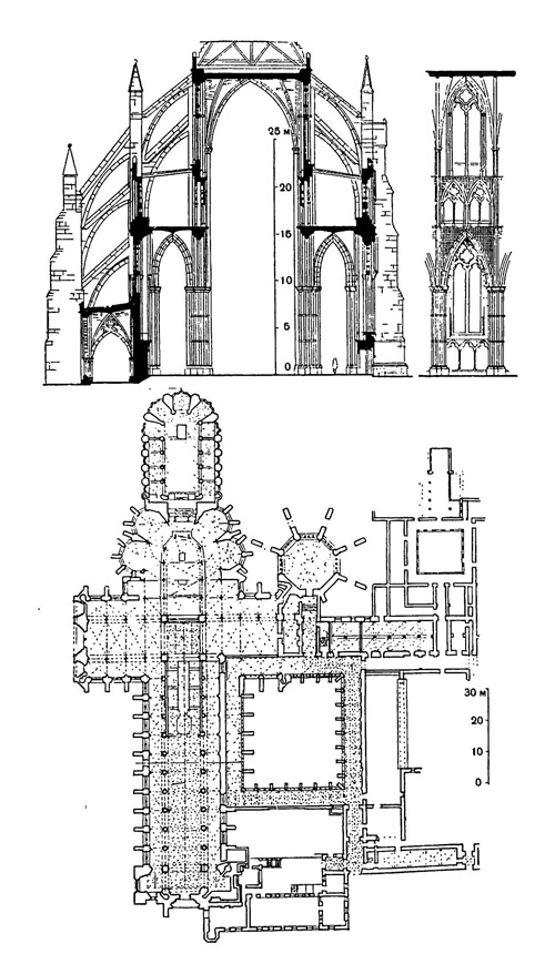 Вестминстер. Церковь аббатства, перестроена в XIII в., мастера Гильом из Санса, Генри Вестминстерский и Джон из Глостера