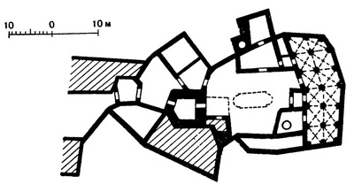 Лека, замок, последняя четверть XII в. — середина XIII в. План замка