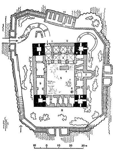 Диошьдьёр, замок, XIV в. Реконструкция