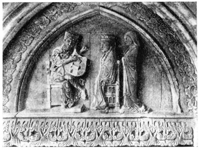 Тшебница. Костёл, 1203—1219 гг. Тимпан северного портала западного фасада