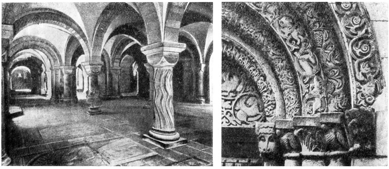 Лунд. Собор, начало — конец XII в.: крипта, деталь южного портала
