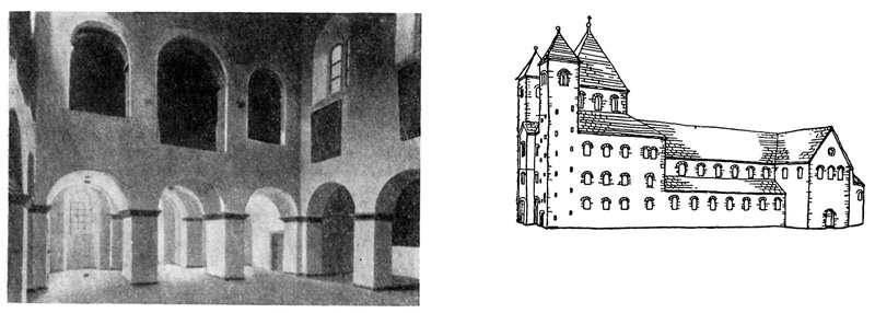 Корвей. Монастырская церковь, 873— 885 гг. Реконструкция и интерьер вестверка