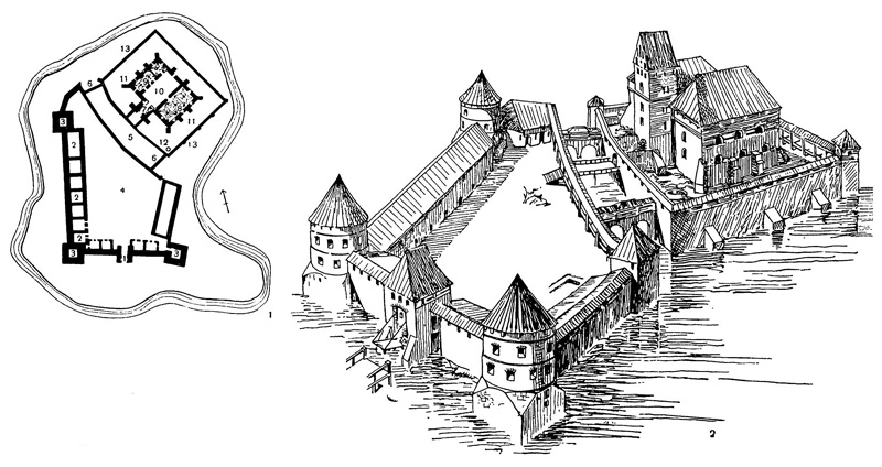 Тракай. Замок на острове озера Гальве, XIV—XV в.